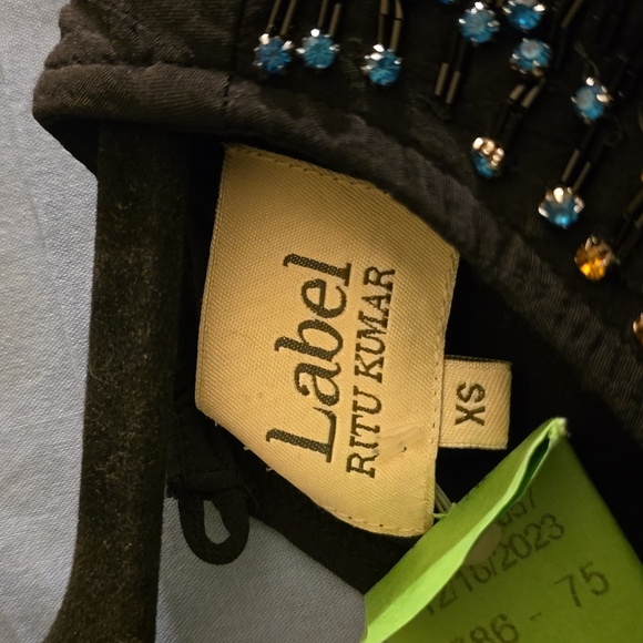 Ritu Kumar Label Rhinestone Embellished Cold Shoulder Dress. Size XS. - Picture 9 of 9